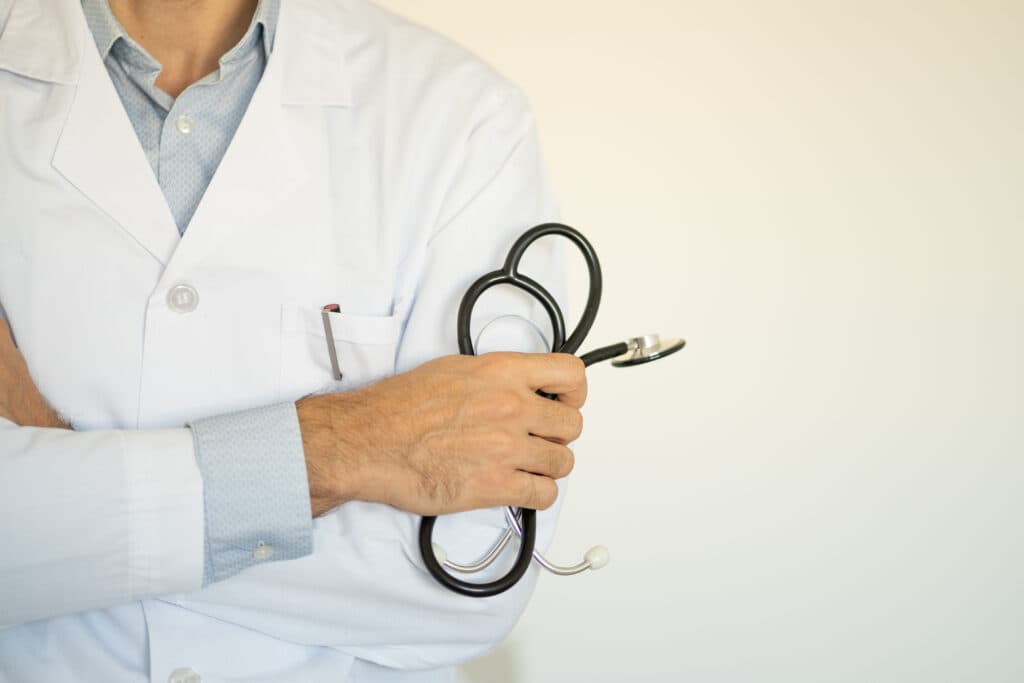 Doctor holding a stethoscope