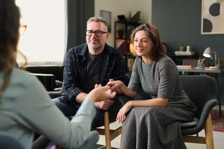 Couple in a counseling session at Bright Care Christian Counseling