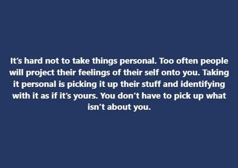 It's not personal.