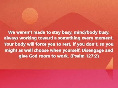 Choose to rest.